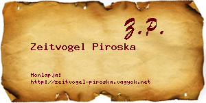 Zeitvogel Piroska névjegykártya