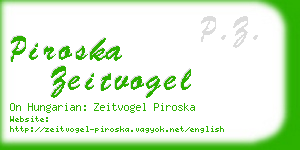 piroska zeitvogel business card